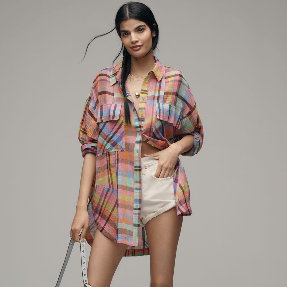 ANTHRO PILCRO - Multicolor Plaid Women's Top